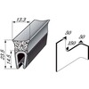 Kantenschutzprofil mit Stahlgerüst und Moosgummiprofil PVC/EPDM 13.3x23.5mm schwarz